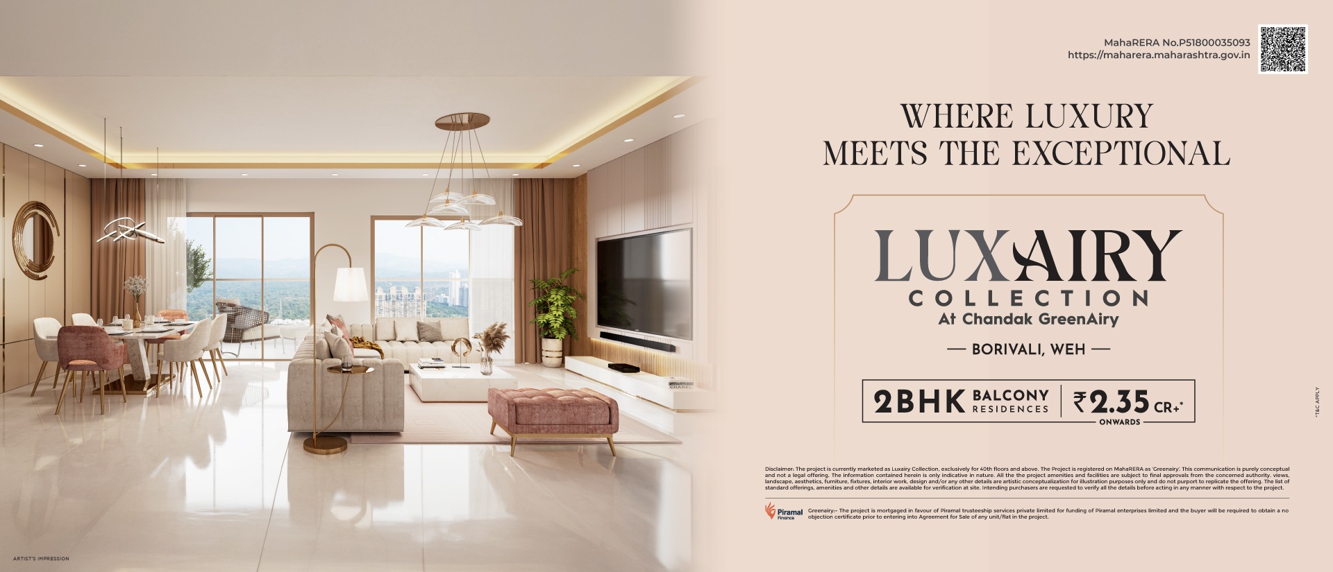 Luxairy Collection luxury 2BHK flats for sale in Borivali East with modern interiors